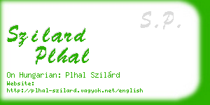 szilard plhal business card